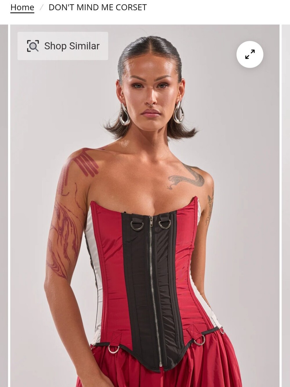 Brand New Red and Black Corset Top with Removeable Harness Straps - Picture 5 of 7